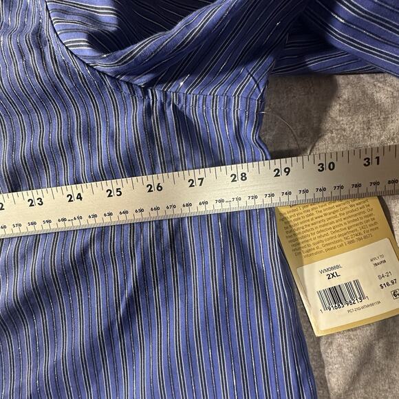 Wrangler Western Shirt Pearl Snap NWT Size 2XL Blue Stripes Early 2000’s - Picture 5 of 7